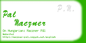 pal maczner business card